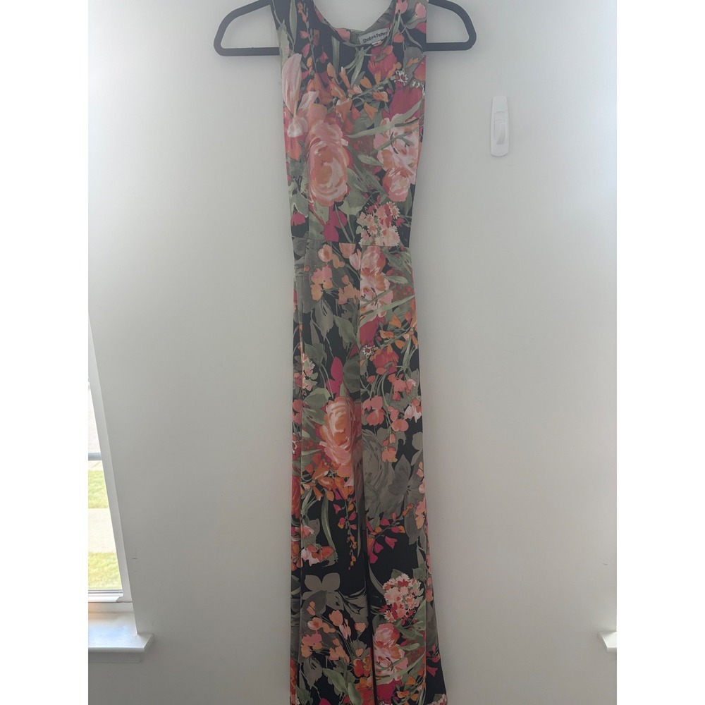 Shelby & Palmer Women's Size Medium Floral Sleeveless Maxi Dress w Belt